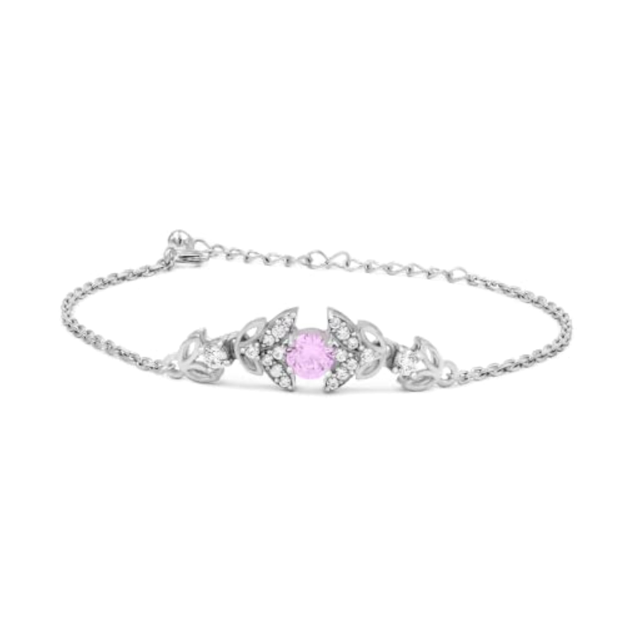 Women's 925 Sterling Pure Silver Pink Bits of Bloom Bracelet